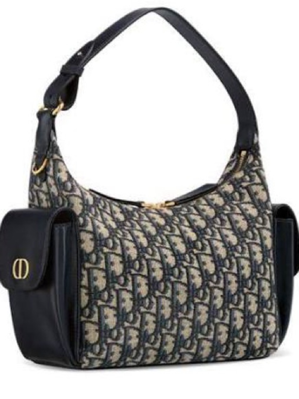 Dior Navy and Beige Oblique D-Dream Pouch